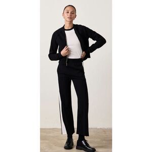 NSF Riley Wide Leg Jersey Pant in Black/White NWT Size XS